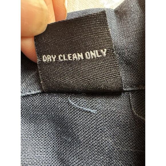 Godbody Linen Deep Navy XL Embossed Button Down Shirt - Picture 9 of 10